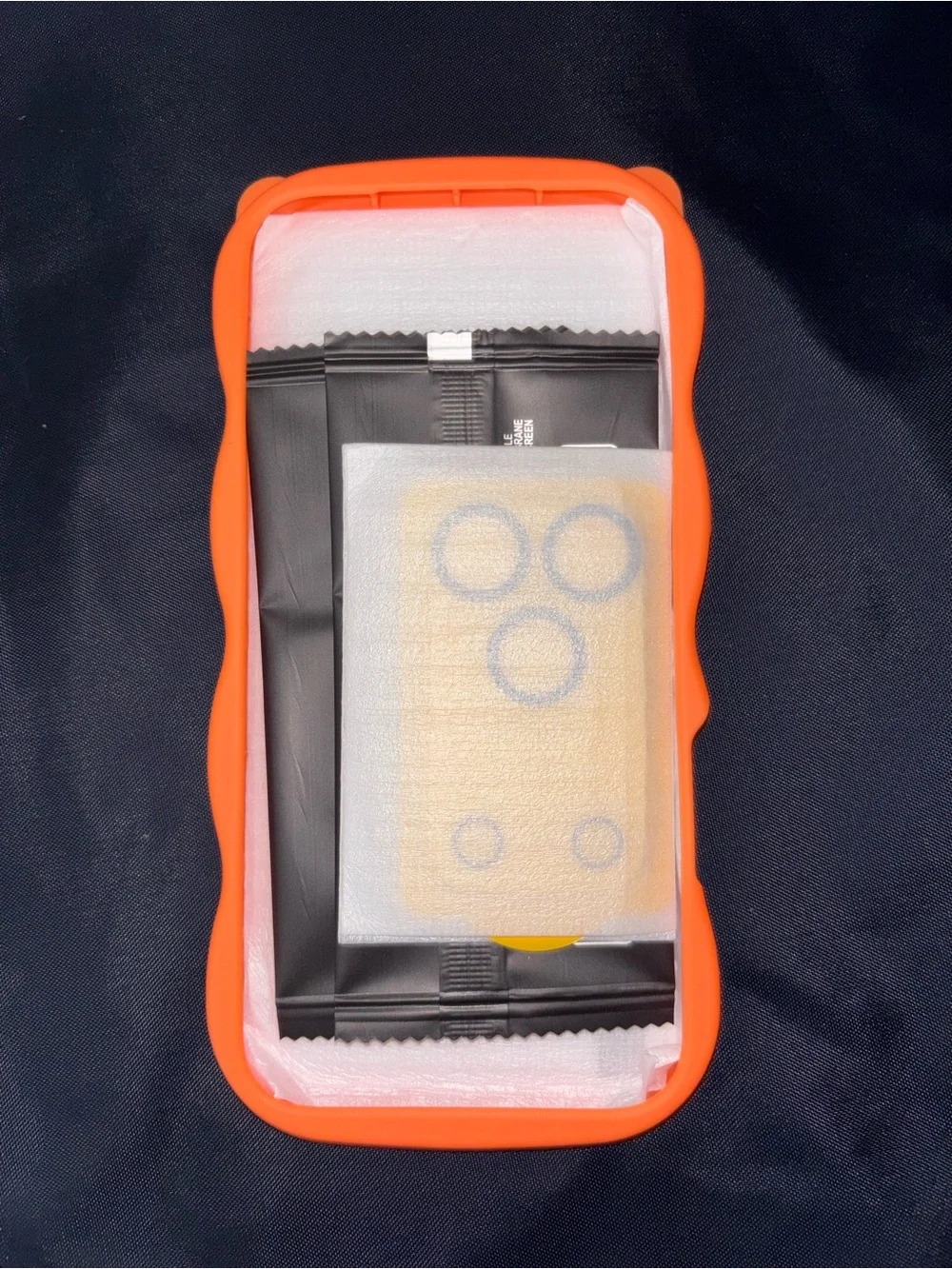 Orange Silicone Phone Case with MagSafe-Compatible Ring